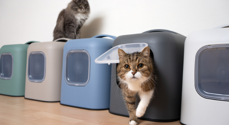 たくさんの猫トイレ